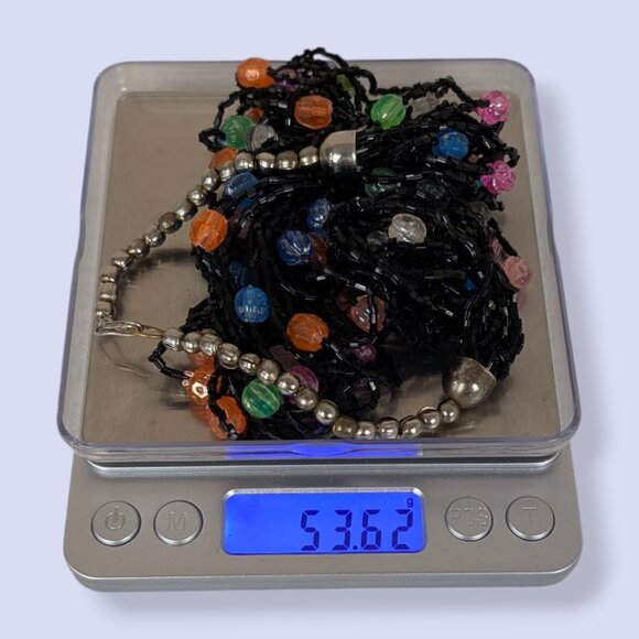 16-Strand Black Bead & Accent Torsade Necklace - Picture 5 of 5